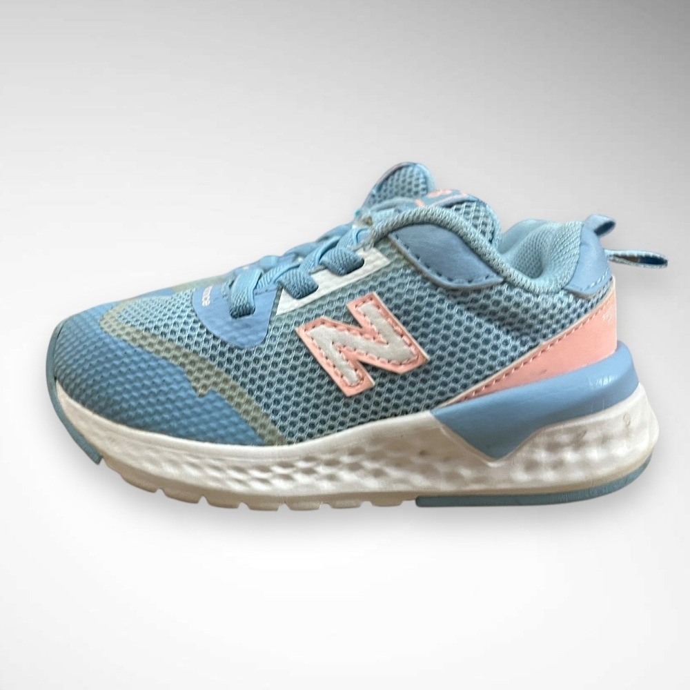 NEW BALANCE Infant Toddler Blue‎ White Pink Sneakers Size 6.5 - Picture 4 of 7